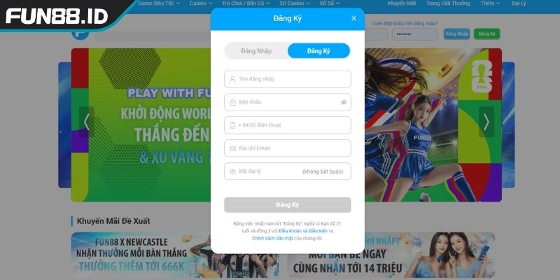 Điều Khoản Sử Dụng FUN88 3 Quy định về đăng ký